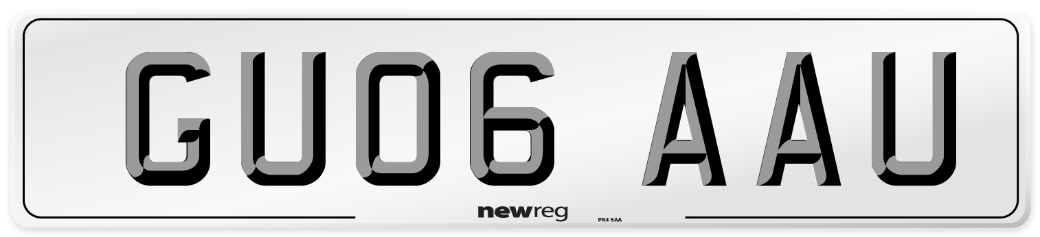 GU06 AAU Number Plate from New Reg